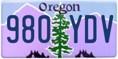 OR license plate 980YDV