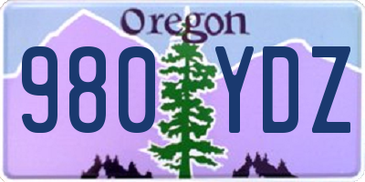 OR license plate 980YDZ