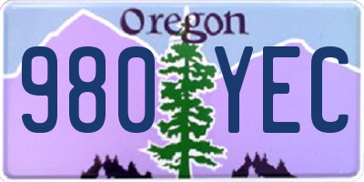 OR license plate 980YEC