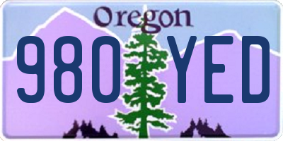 OR license plate 980YED