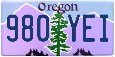 OR license plate 980YEI