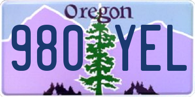 OR license plate 980YEL