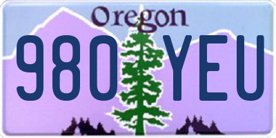 OR license plate 980YEU