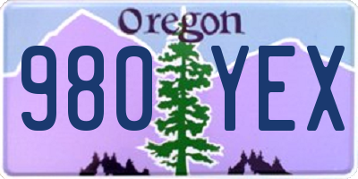 OR license plate 980YEX