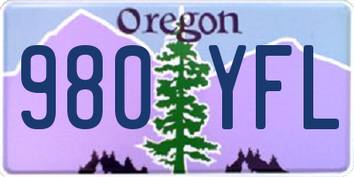 OR license plate 980YFL