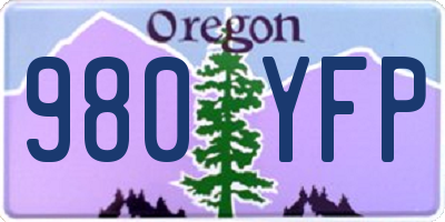 OR license plate 980YFP
