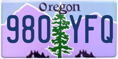OR license plate 980YFQ