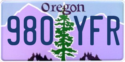 OR license plate 980YFR