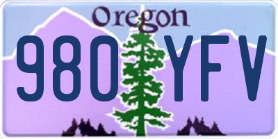 OR license plate 980YFV