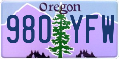 OR license plate 980YFW