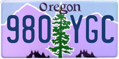 OR license plate 980YGC