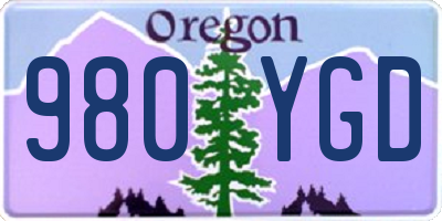 OR license plate 980YGD