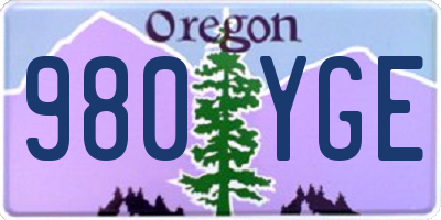 OR license plate 980YGE