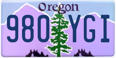 OR license plate 980YGI