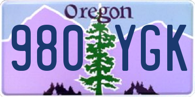 OR license plate 980YGK