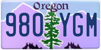 OR license plate 980YGM