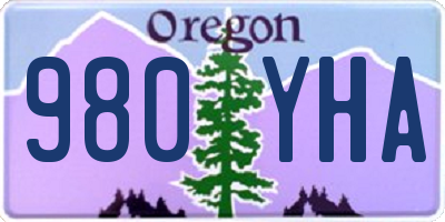 OR license plate 980YHA