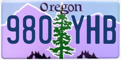 OR license plate 980YHB