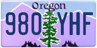 OR license plate 980YHF