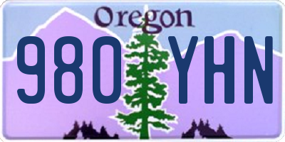 OR license plate 980YHN