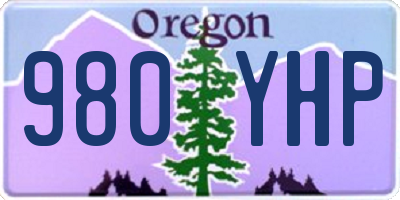 OR license plate 980YHP