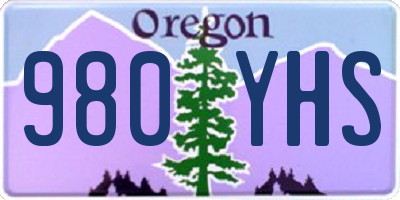 OR license plate 980YHS