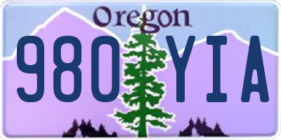 OR license plate 980YIA