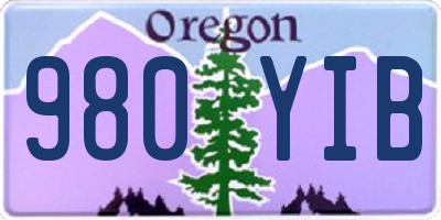 OR license plate 980YIB