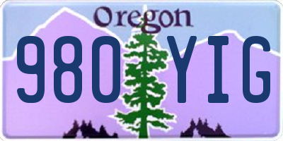 OR license plate 980YIG