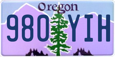 OR license plate 980YIH