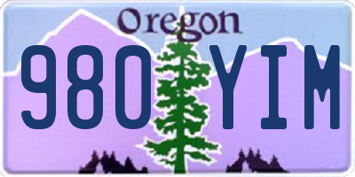 OR license plate 980YIM