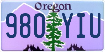 OR license plate 980YIU