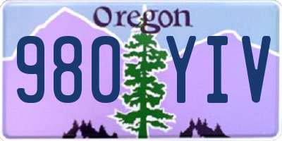 OR license plate 980YIV