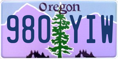 OR license plate 980YIW