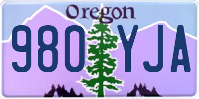 OR license plate 980YJA