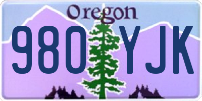 OR license plate 980YJK