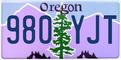 OR license plate 980YJT