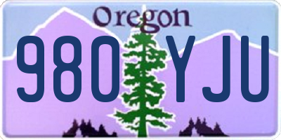 OR license plate 980YJU