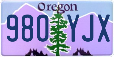 OR license plate 980YJX