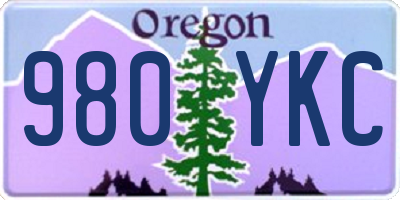OR license plate 980YKC