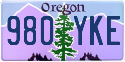 OR license plate 980YKE