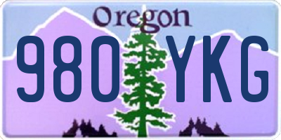 OR license plate 980YKG