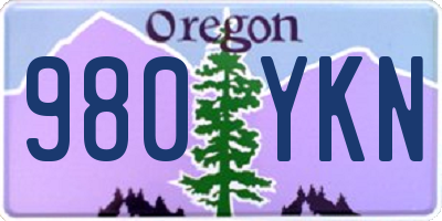 OR license plate 980YKN