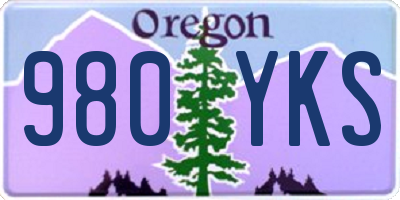 OR license plate 980YKS
