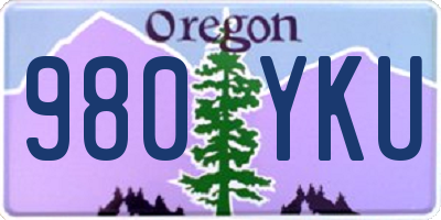 OR license plate 980YKU