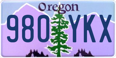 OR license plate 980YKX