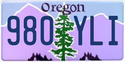 OR license plate 980YLI