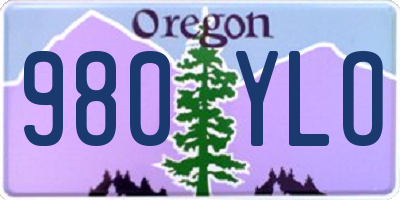 OR license plate 980YLO