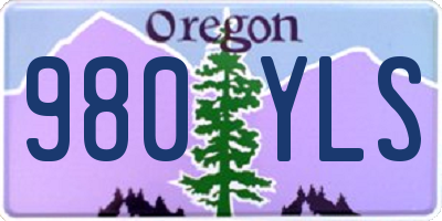 OR license plate 980YLS