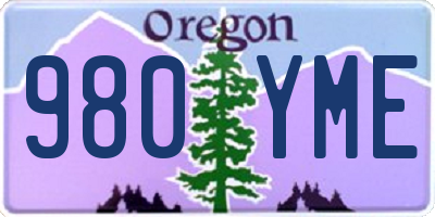 OR license plate 980YME